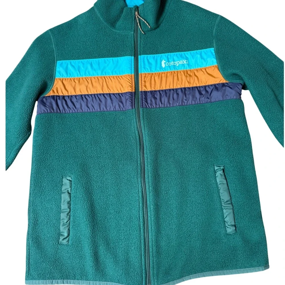 Cotopaxi Teca Full Zip Fleece Jacket Green Multi Colorblock Rainbow M Gorpcore